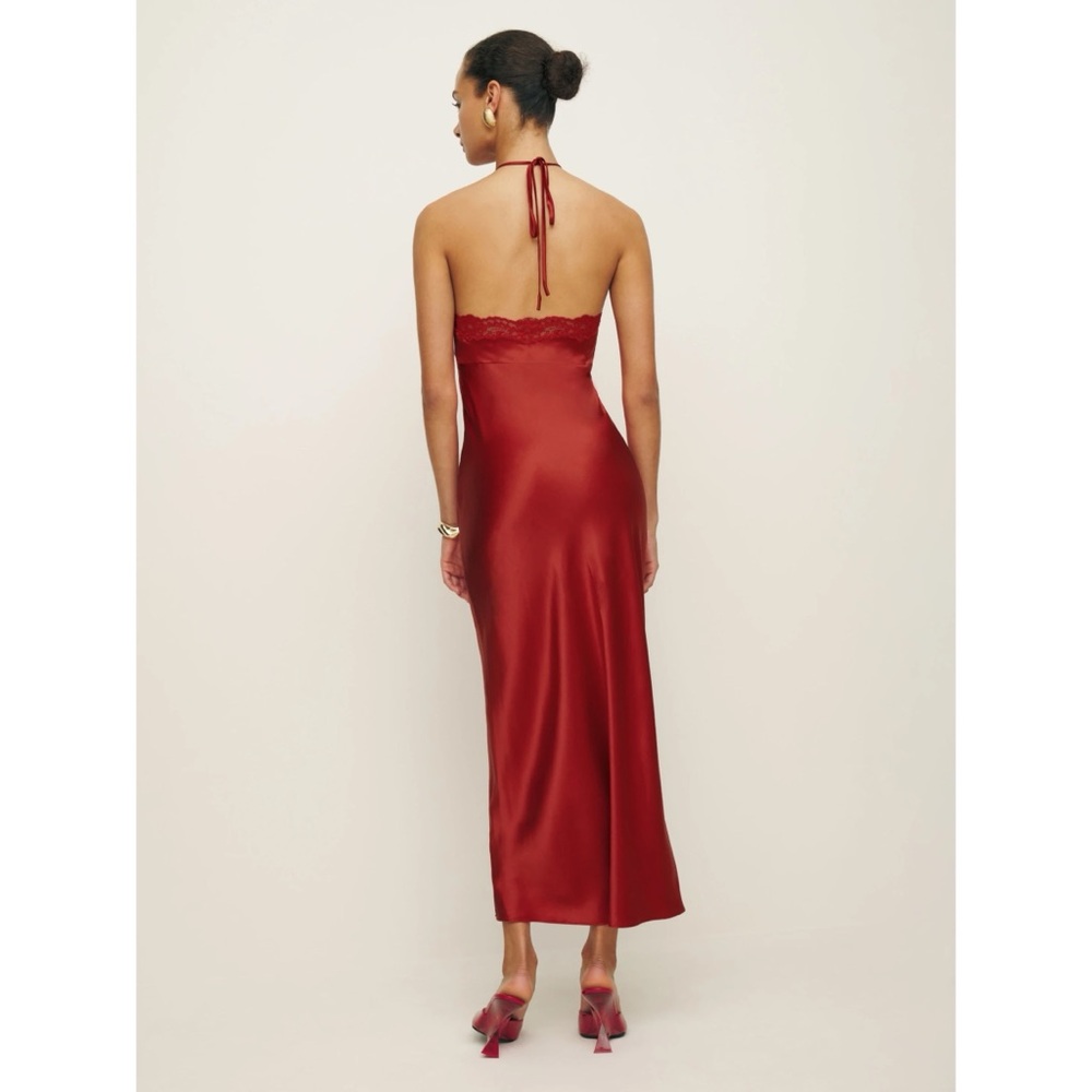 Reformation Aara Silk Dress in Sundried Tomato - Picture 2 of 11